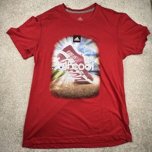 adidas Shirt Mens Large Red Basketball Crew Neck Champs Sports Employee